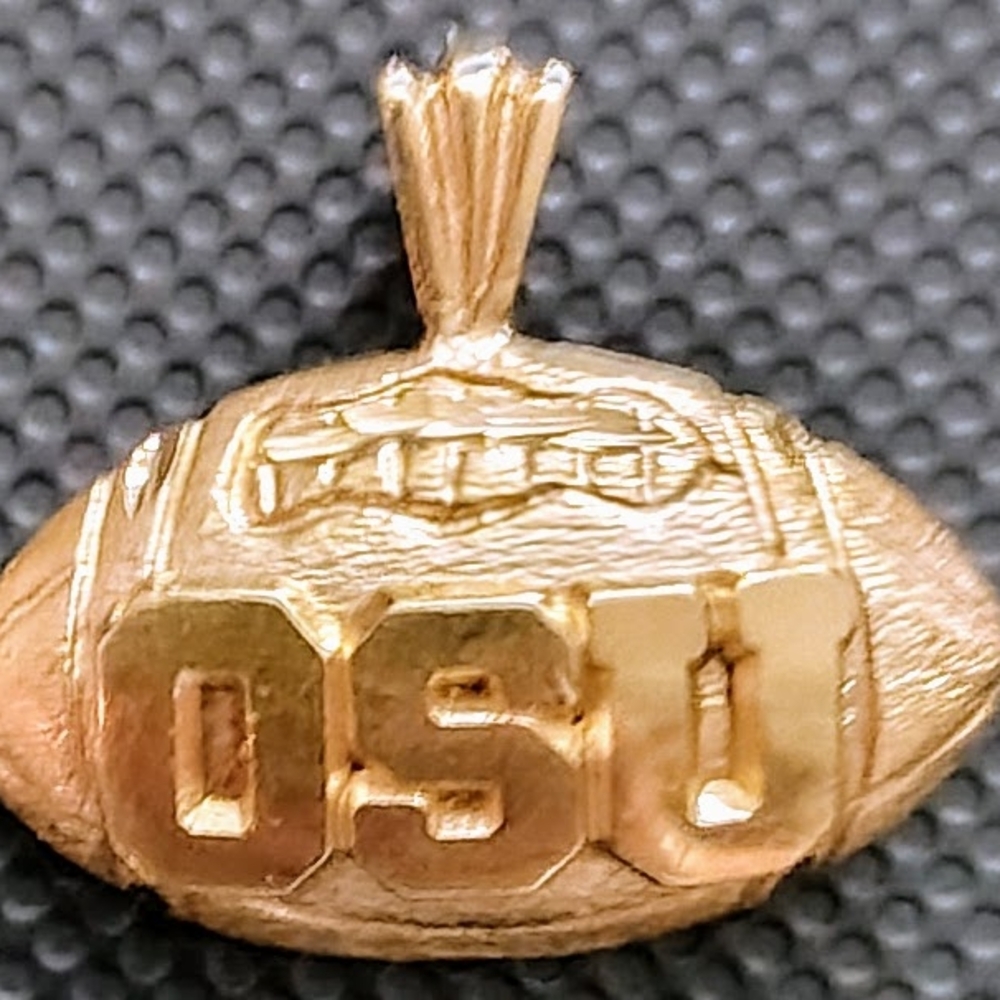 Gold OSU Football Pendant